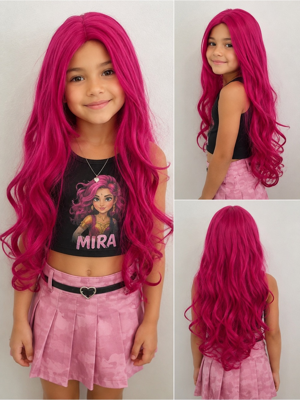 Mira KPop Demon Hunters Pink Wig – Long Wavy Costume Hair